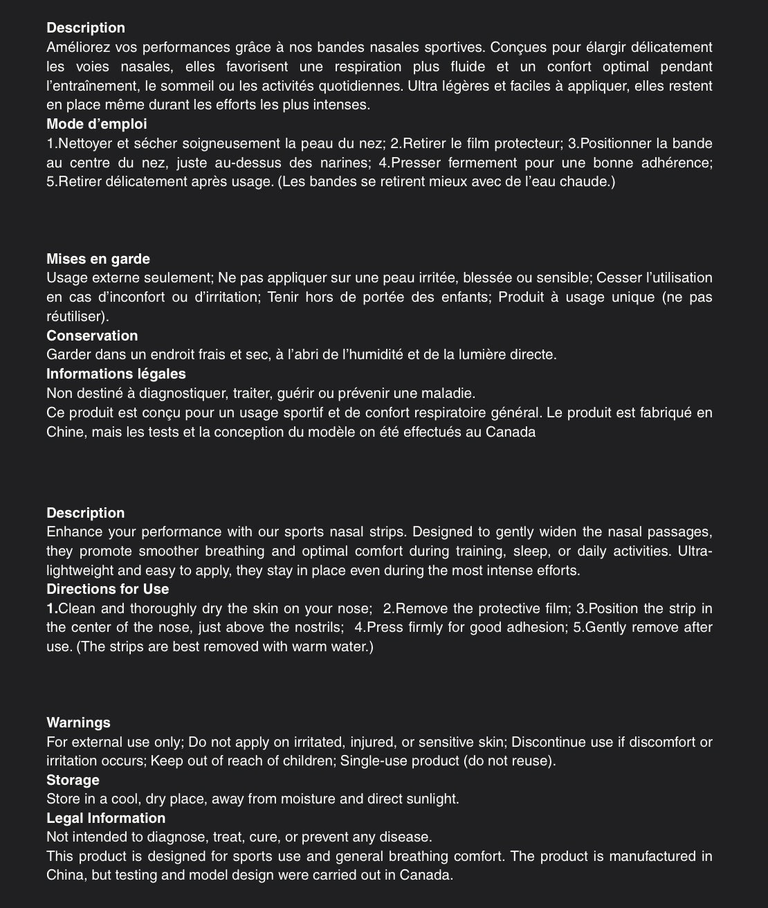 30 bandes Nasale PAF - format régulier